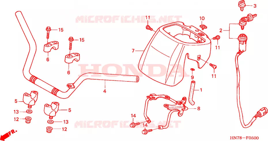 GUIDON Honda ATV 400 FOURTRAX 2006  TRX400FA6