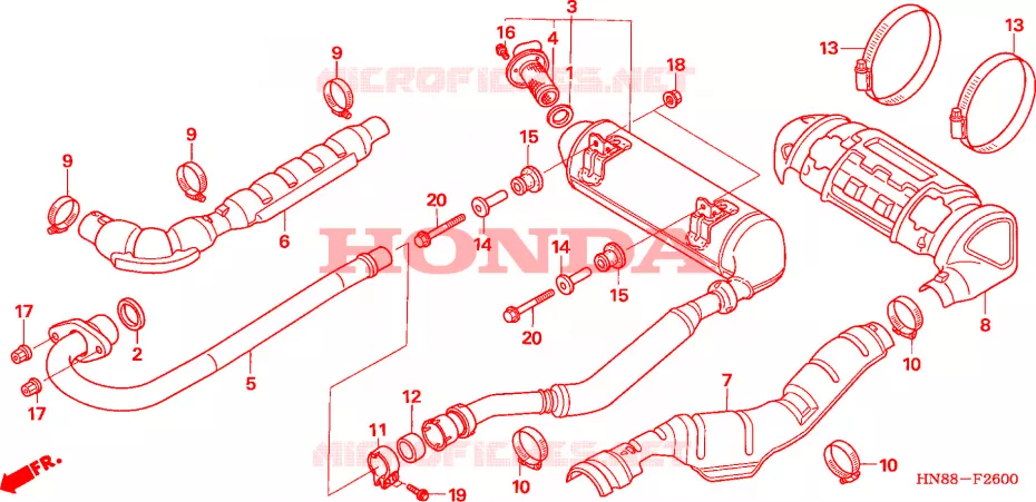 SILENCIEUX D'ECHAPPEMENT Honda ATV 680 FOURTRAX 2011  TRX680FAB