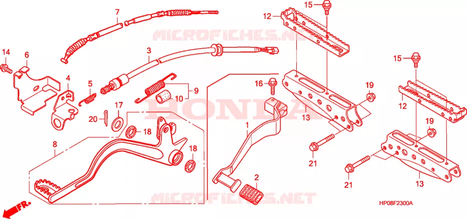 PEDALE - REPOSE PIED Honda ATV 500 FOURTRAX 2005  TRX500TM5