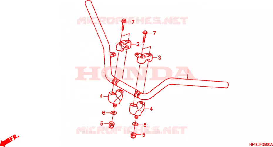 GUIDON Honda ATV 500 FOURTRAX 2008  TRX500FE8