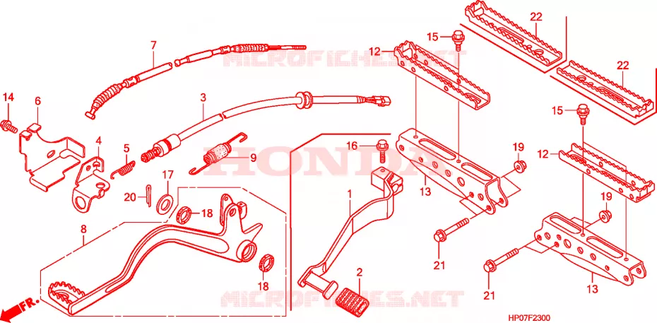 REPOSE PIED - PEDALE Honda ATV 500 FOURTRAX 2011  TRX500FMB