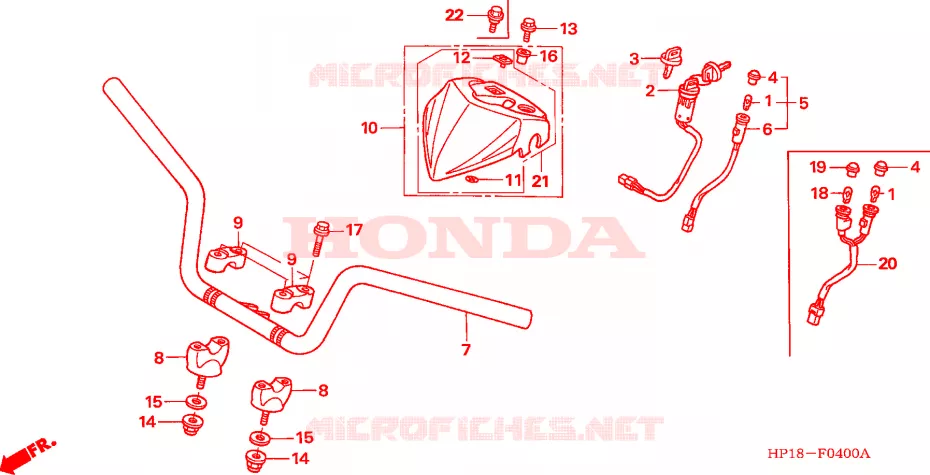GUIDON Honda ATV 450 FOURTRAX 2005  TRX450R5