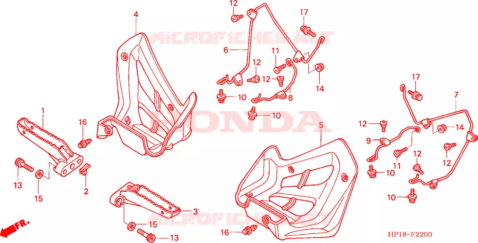 REPOSE PIED Honda ATV 450 FOURTRAX 2004  TRX450R4