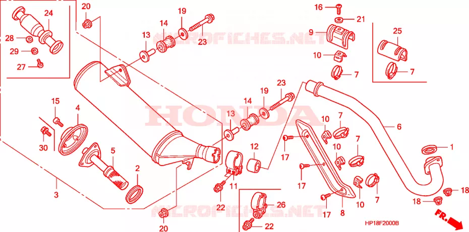 SILENCIEUX D'ECHAPPEMENT Honda ATV 450 FOURTRAX 2004  TRX450R4