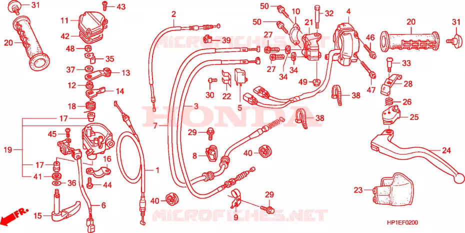 LEVIER DE GUIDON - CABLE - COMMODO Honda ATV 450 FOURTRAX 2009  TRX450R9