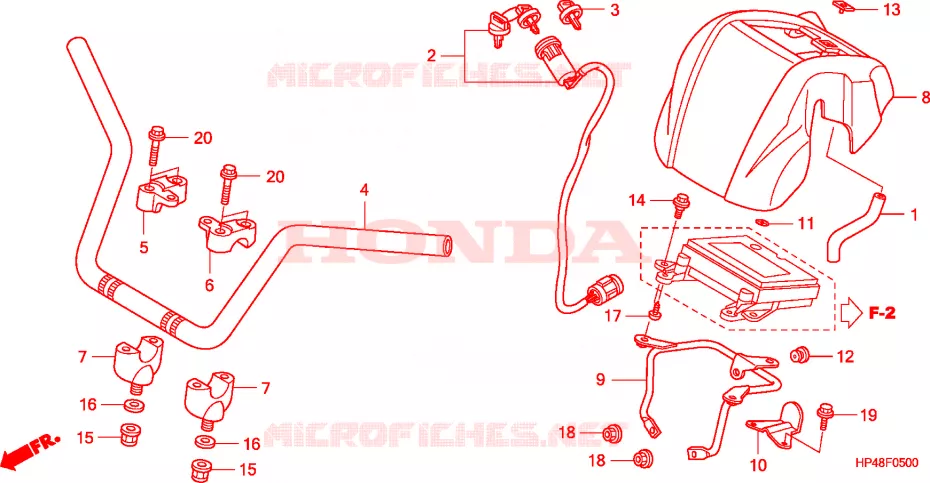 GUIDON Honda ATV 420 FOURTRAX 2008  TRX420TM8