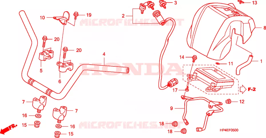 GUIDON Honda ATV 420 FOURTRAX 2010  TRX420FMA