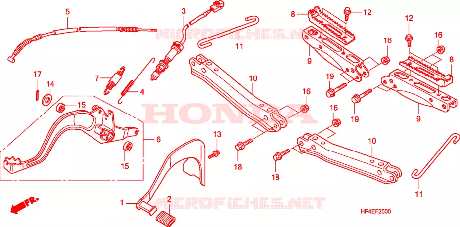 PEDALE - REPOSE PIED Honda ATV 420 FOURTRAX 2009  TRX420TM9