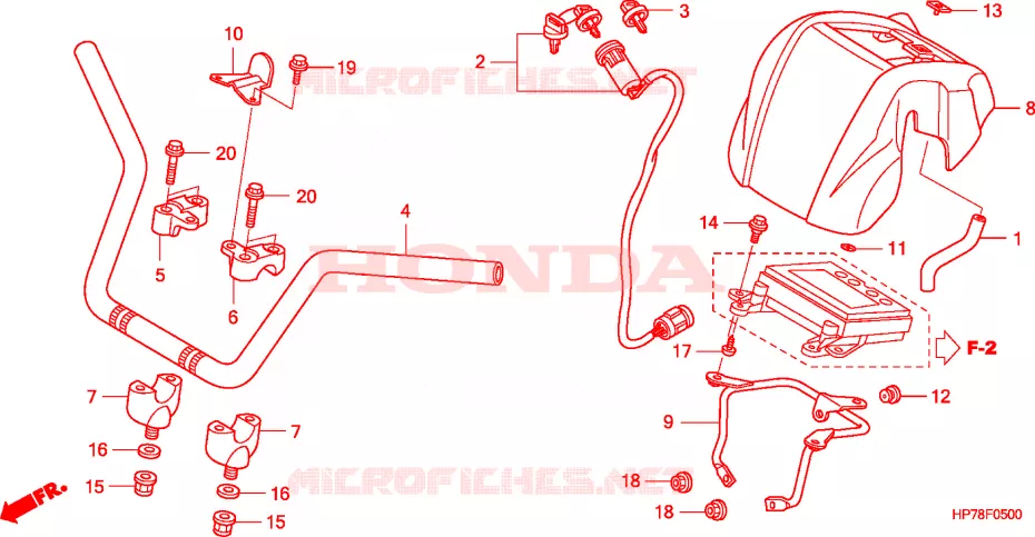GUIDON Honda ATV 420 FOURTRAX 2009  TRX420FA9