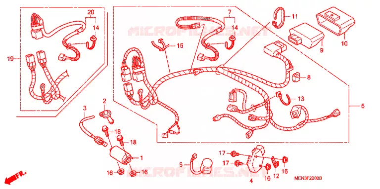 Faisceau électrique Pour Honda CRF 450 2017-2020 - Occasion, Fonctionnel, Origine Japon