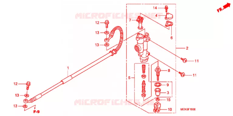 MAITRE-CYLINDRE DE FREIN ARRIERE Honda MOTO 450 CRF 2009  CRF450R9
