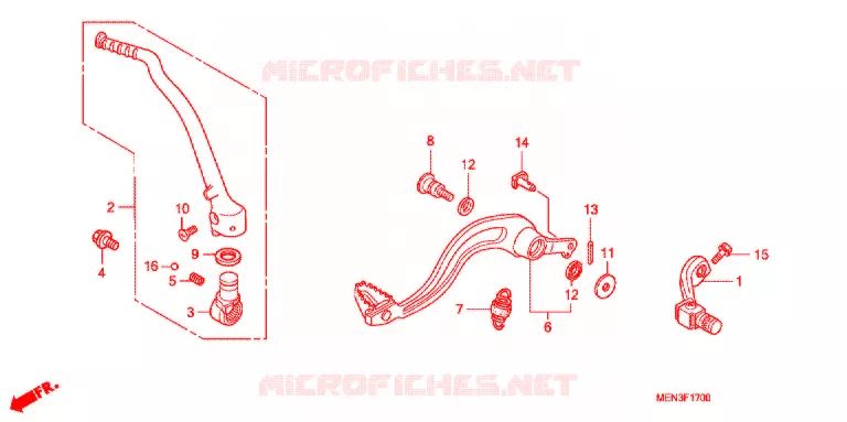 PEDALE - KICK Honda MOTO 450 CRF 2009  CRF450R9