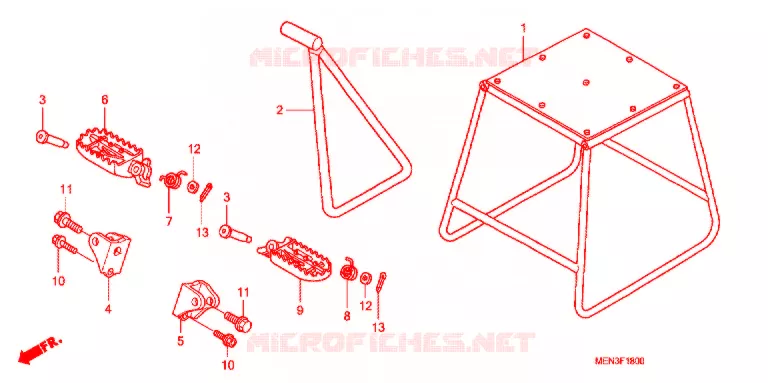 BEQUILLE - REPOSE PIEDS Honda MOTO 450 CRF 2010  CRF450RA