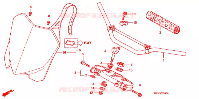 GUIDON - TE DE FOURCHE Honda MOTO 450 CRF 2010  CRF450RA