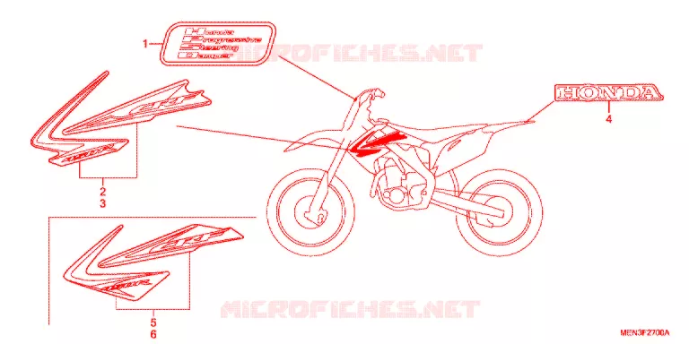 AUTOCOLLANTS Honda MOTO 450 CRF 2012  CRF450RB