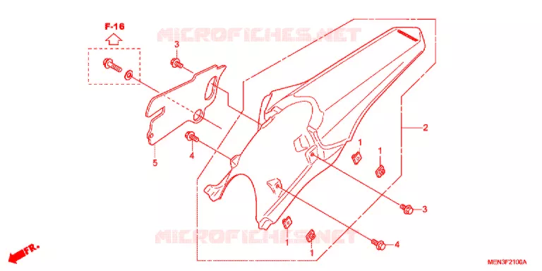 GARDE-BOUE ARRIERE Honda MOTO 450 CRF 2012  CRF450RB