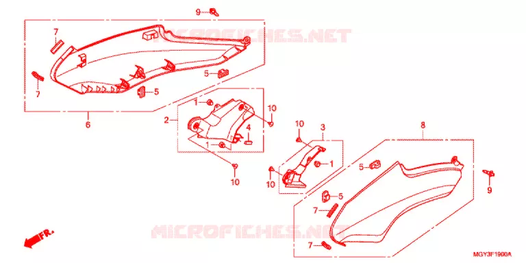 COUVERCLES LATERAUX Honda MOTO 800 CROSSRUNNER 2011  VFR800XB