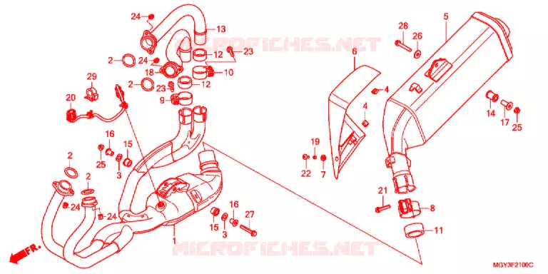 SILENCIEUX D'ECHAPPEMENT Honda MOTO 800 CROSSRUNNER 2011  VFR800XB