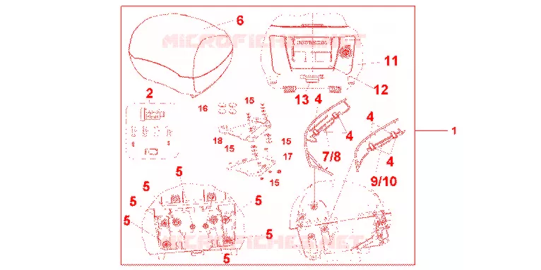 TOP CASE 31L P. FADELESS WHITE Honda MOTO 800 CROSSRUNNER 2011  VFR800XB