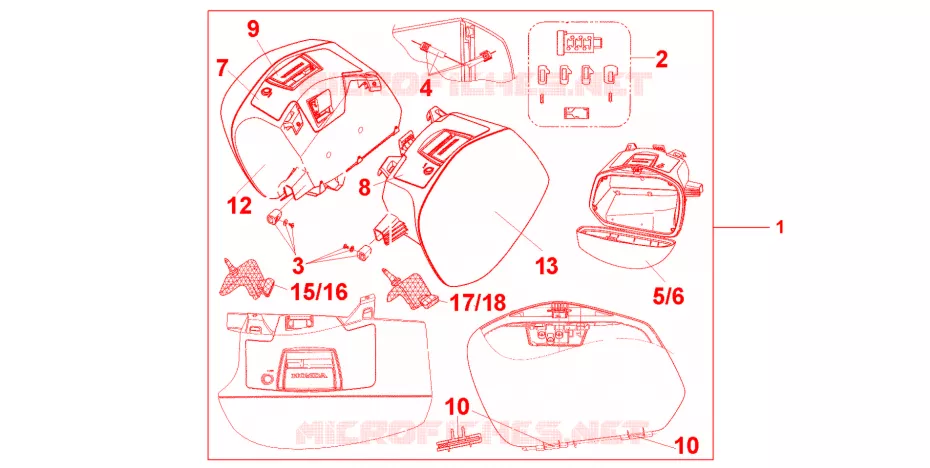 VALISES PEARL FADELESS WHITE Honda MOTO 800 CROSSRUNNER 2011  VFR800XB