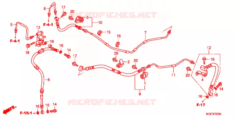 DURITE DE FREIN ARRIERE (FJS600A9-2KO/FJS600AB) Honda SCOOTER 600 SILVERWING 2014  FJS600AB