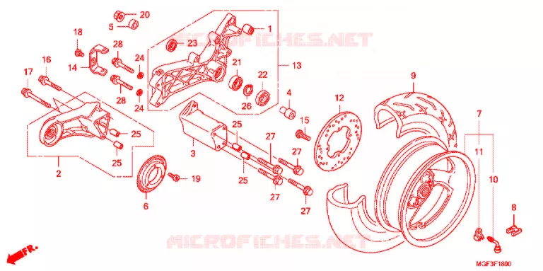 ROUE ARRIERE Honda SCOOTER 600 SILVERWING 2012  FJS600AB
