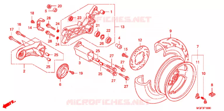 ROUE ARRIERE Honda SCOOTER 600 SILVERWING 2012  FJS600AB