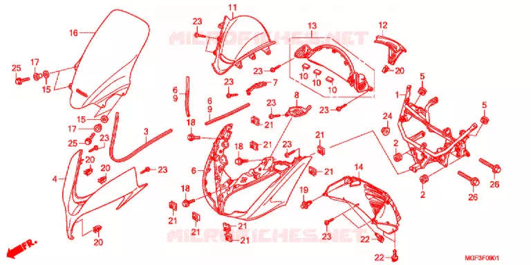 CARENAGE AVANT (FJS600A9-2KO/FJS600AB/DB) Honda SCOOTER 600 SILVERWING 2014  FJS600AB