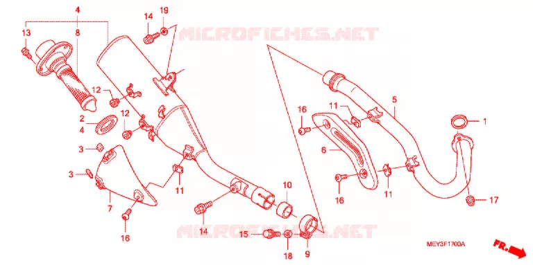 SILENCIEUX D'ECHAPPEMENT Honda MOTO 450 CRF 2011  CRF450XB
