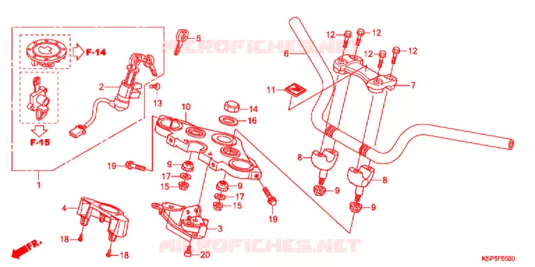 GUIDON - TE DE FOURCHE Honda MOTO 150 CBF 2011  CBF150MB