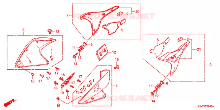OUIES DE RADIATEUR Honda MOTO 300 XR 2010  XRE300A