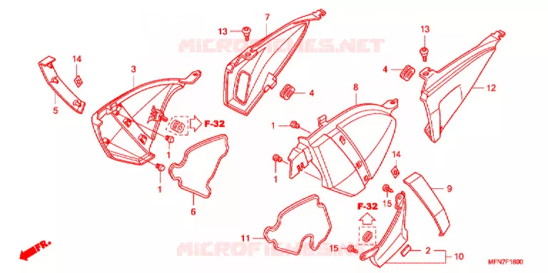 COUVERCLES LATERAUX Honda MOTO 1000 CB 2012  CB1000RC