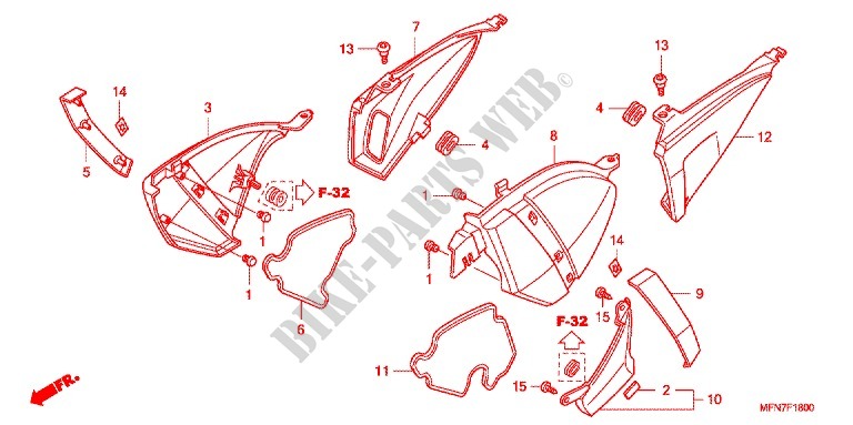 COUVERCLES LATERAUX pour Honda CB 1000 R de 2012
