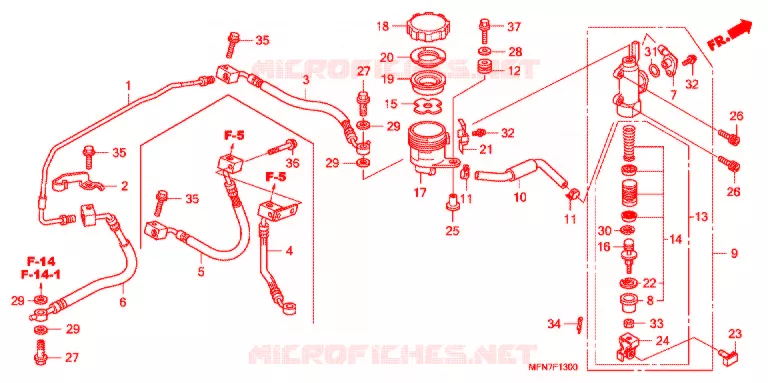 MAITRE CYLINDRE DE FREIN ARRIERE Honda MOTO 1000 CB 2012  CB1000RC