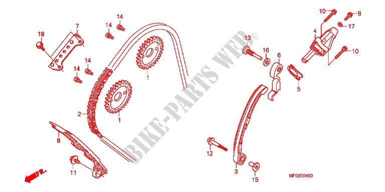 CHAINE DE DISTRIBUTION   TENDEUR pour Honda CB 600 F HORNET ABS WHITE 34HP de 2012