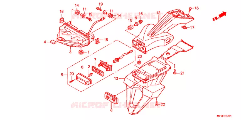 FEU ARRIERE (2) Honda MOTO 600 HORNET 2012  CB600FAC