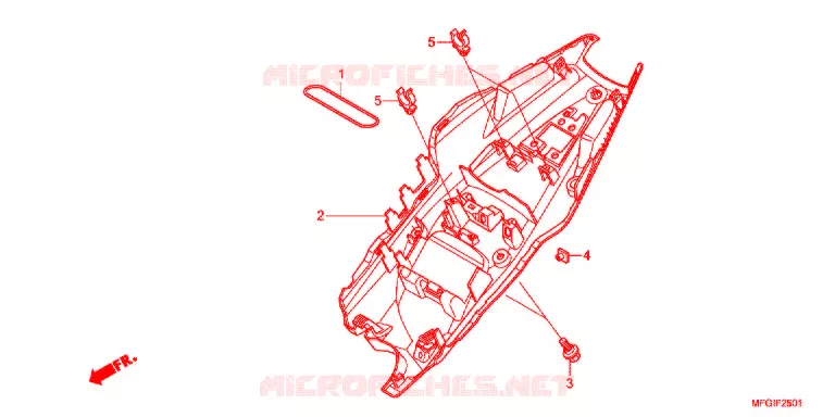 GARDE-BOUE ARRIERE (2) Honda MOTO 600 HORNET 2012  CB600FAC