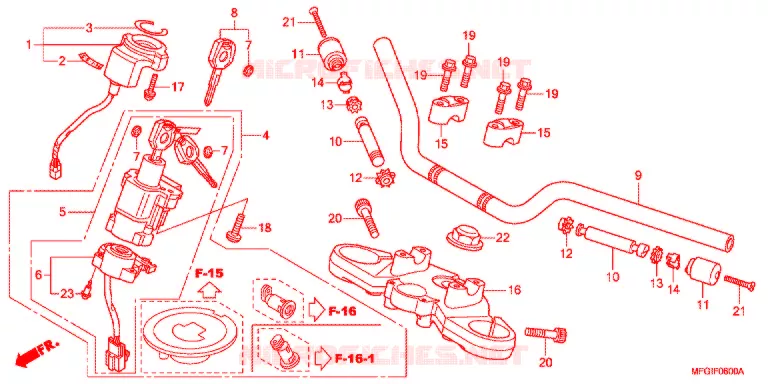 GUIDON - TE DE FOURCHE Honda MOTO 600 HORNET 2012  CB600FC
