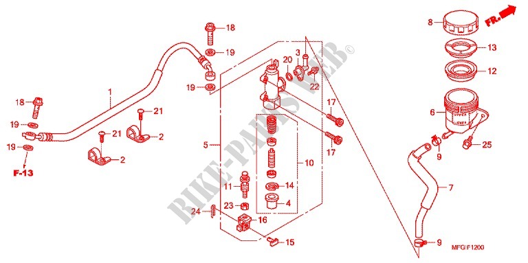 REAR BRAKE MASTERCYLINDER  pour Honda CB 600 F HORNET 34HP de 2012