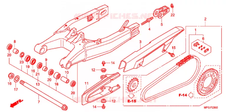 BRAS OSCILLANT Honda MOTO 600 HORNET 2012  CB600FC