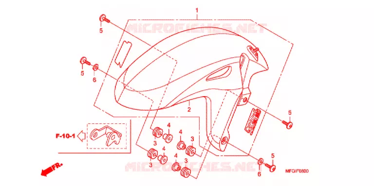 GARDE BOUE AVANT Honda MOTO 600 HORNET 2012  CB600FC