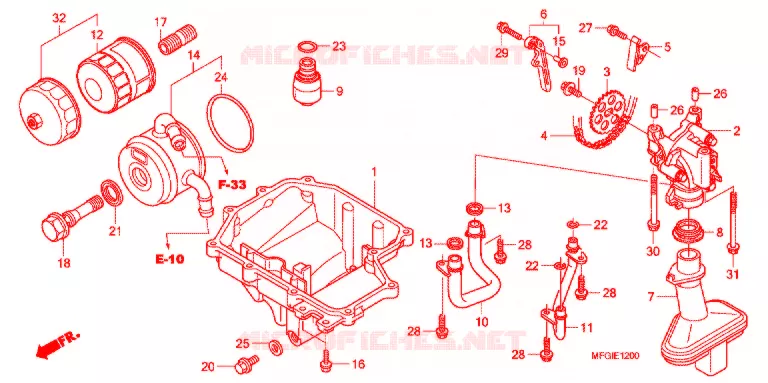 CARTER - POMPE - FILTRE A HUILE Honda MOTO 600 HORNET 2012  CB600FC