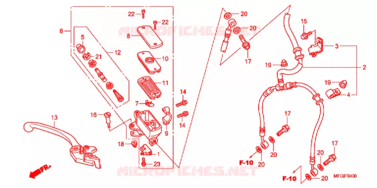 MAITRE CYLINDRE DE FREIN AVANT (CB600F/F3) Honda MOTO 600 HORNET 2012  CB600FC