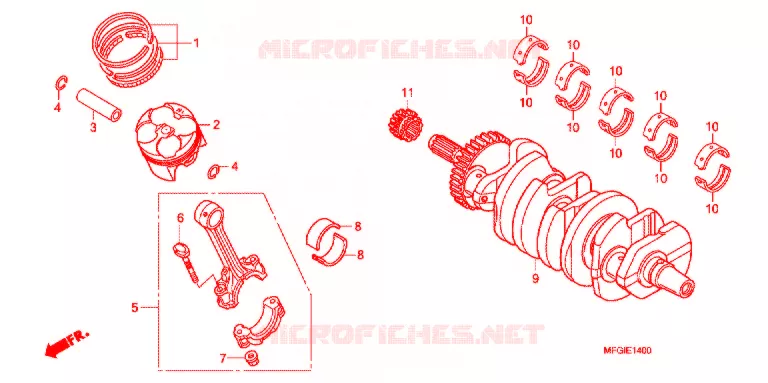 VILEBREQUIN - PISTON Honda MOTO 600 HORNET 2012  CB600FC