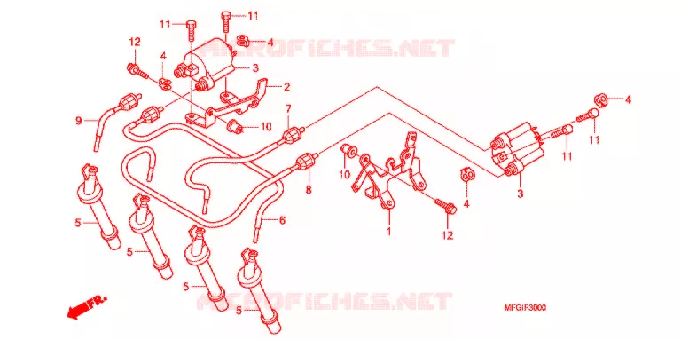 BOBINE D'ALLUMAGE Honda MOTO 600 HORNET 2012  CB600FC