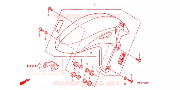 GARDE BOUE AVANT Honda MOTO 600 HORNET 2012  CB600FC