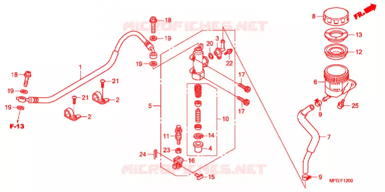 REAR BRAKE MASTERCYLINDER  Honda MOTO 600 HORNET 2012  CB600FC