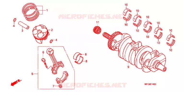VILEBREQUIN - PISTON Honda MOTO 600 HORNET 2012  CB600FC