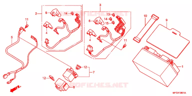 BATTERIE (2) Honda MOTO 600 HORNET 2012  CB600FC