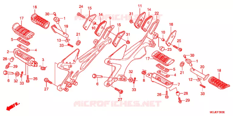 REPOSE PIED Honda MOTO 1000 CBF 2012  CBF1000FAC
